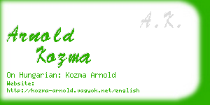 arnold kozma business card